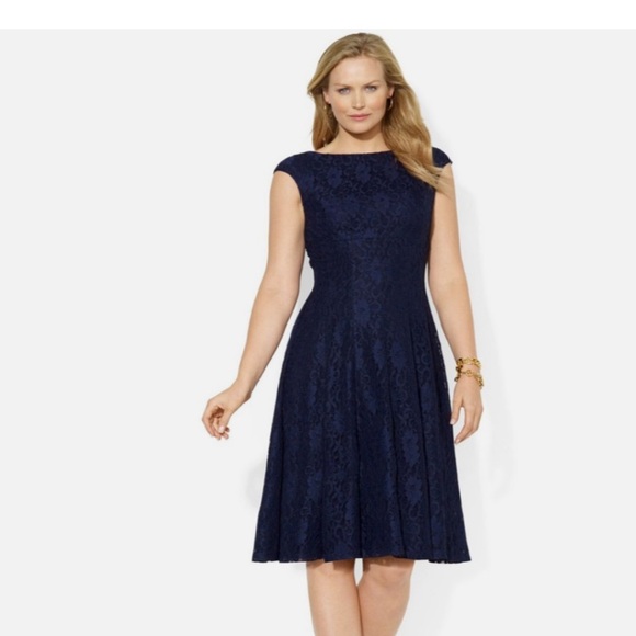 Ralph Lauren Dresses & Skirts - Lauren by Ralph Lauren Elegant Navy Lace Dress